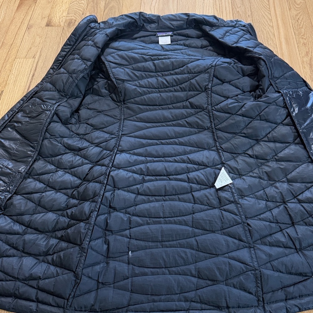 Patagonia Black Duckdown Longline Coat Sz S - Picture 10 of 11